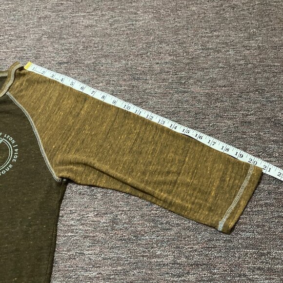 Kings Of Leon Shirt Mens Medium Brown Mechanical Bull Tour 2014 Raglan Sleeve - Picture 8 of 8